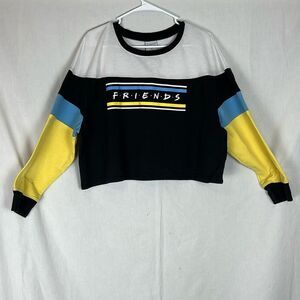Black and Yellow Lightweight Cropped FRIENDS Sweatshirt